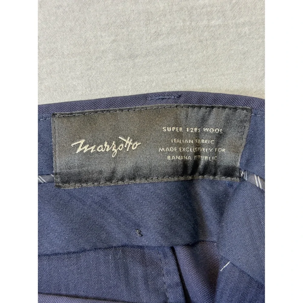 Banana Republic Dress Pants Mens 34x32 Navy Blue Good Marzotto Italian Wool Slim